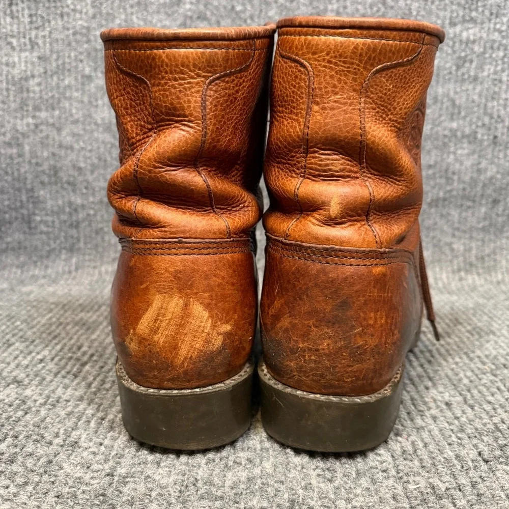 Ariat Heritage Lacer Boots Men 10D Brown Leather Kiltie Western Rodeo Workwear